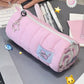 INS Large Capacity Pink Pen Bag Creative Soft Touch Pencil Case Stationery Storage Organizer Creative Students Gift