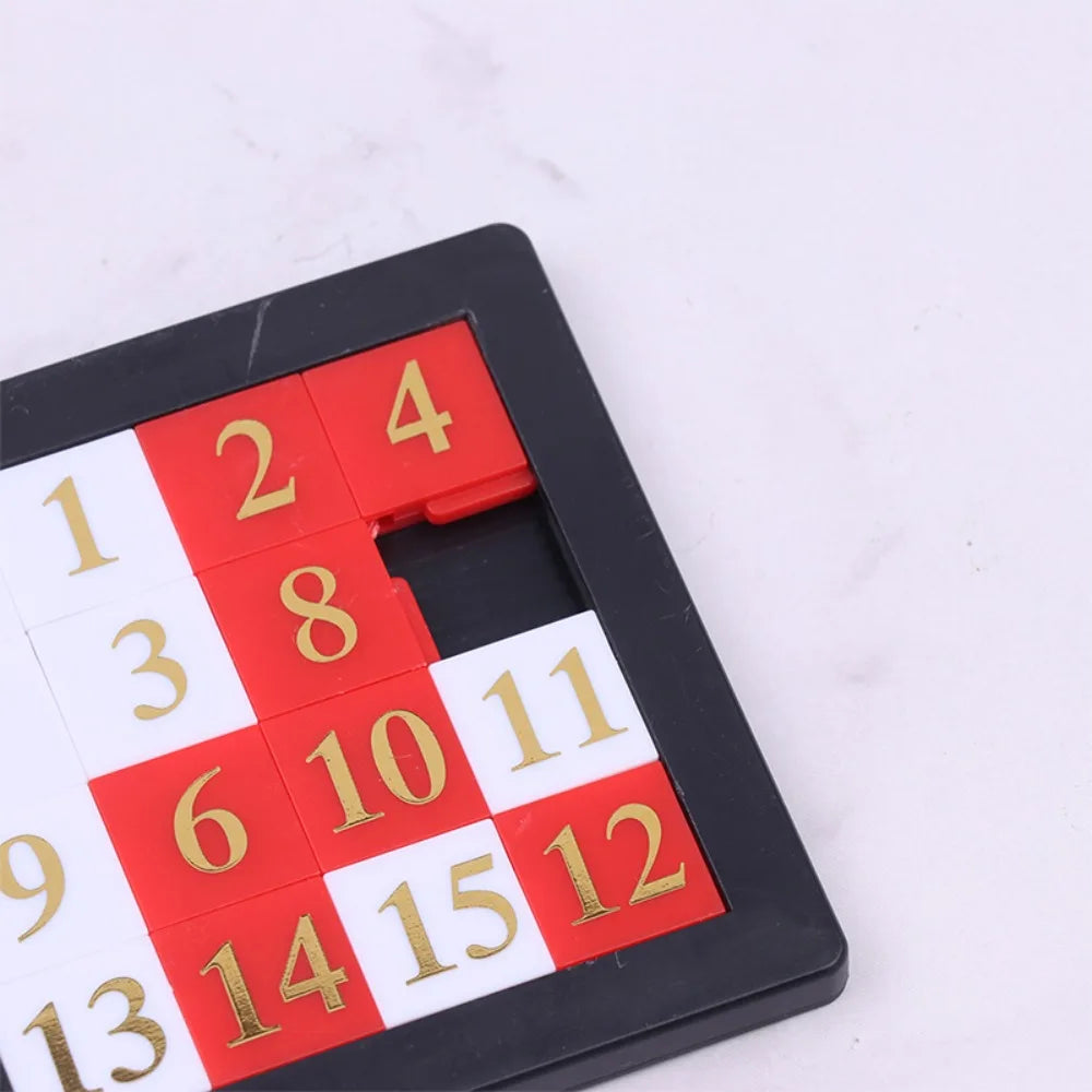 Early Educational Math Toy Developing for Children Plastic 1-15 Number Puzzles Kids Toy Sliding Puzzle Toy 15 Tiles Logics Game