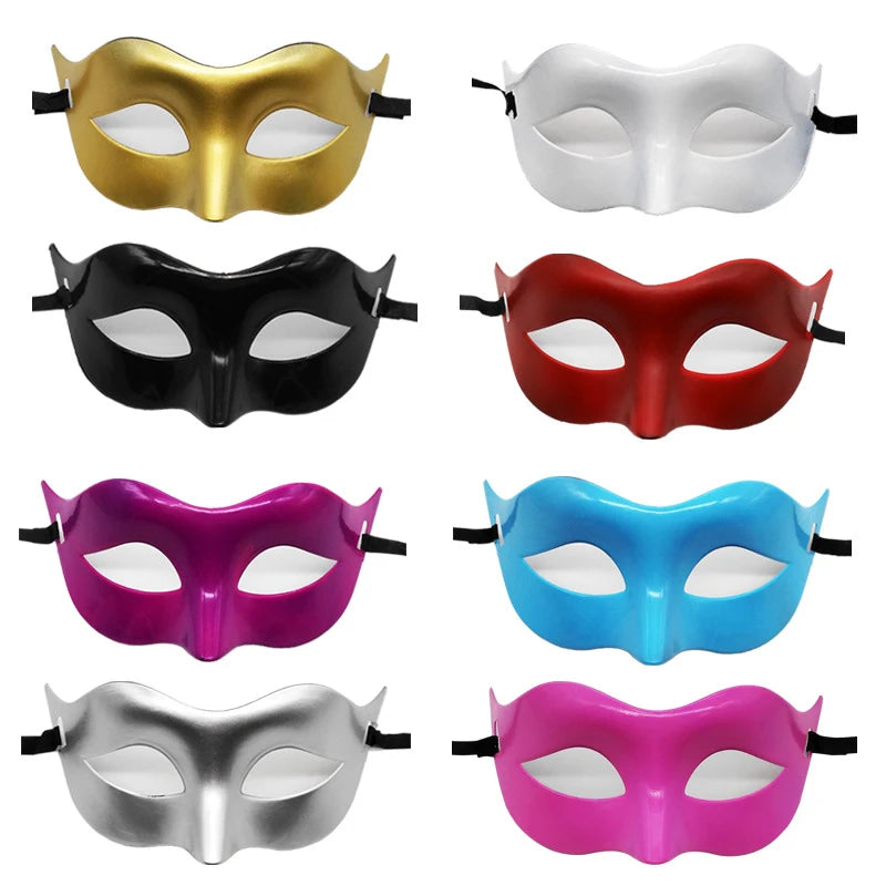 Women Man Sexy Gentleman Masquerade Mask Prom Mask Halloween Party Props Black White Retro Mask Plastic Half Face Cosplay Mask