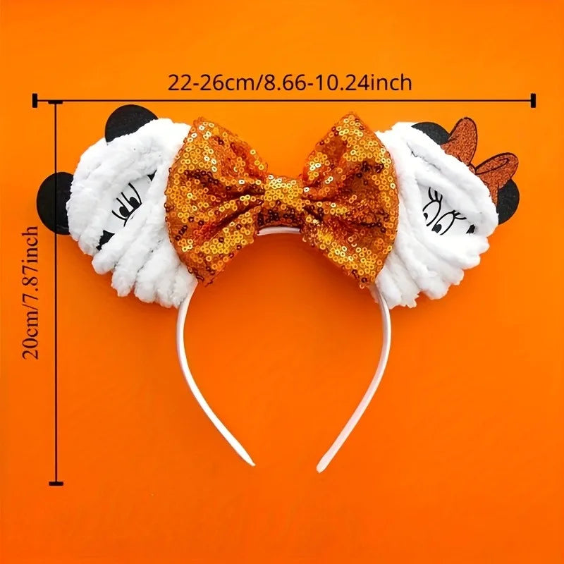 1pc Halloween Stitch Headband Mickey Minnie Mouse Ears for Girls Role Playing Parties Festivals Wear Women's Hair Hoops