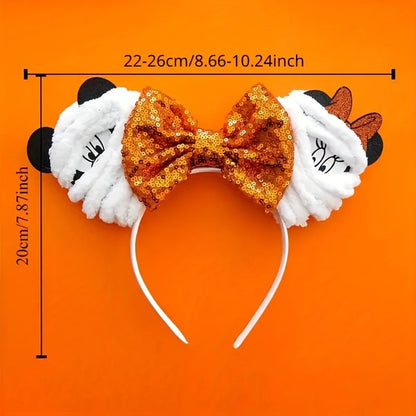 1pc Halloween Stitch Headband Mickey Minnie Mouse Ears for Girls Role Playing Parties Festivals Wear Women's Hair Hoops