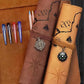 1PC Creative Treasure Map Retro Pencil Case Leather Large Capacity Roll Pencil Bag Embossed Buckle Simple Stationery Box Roll Po