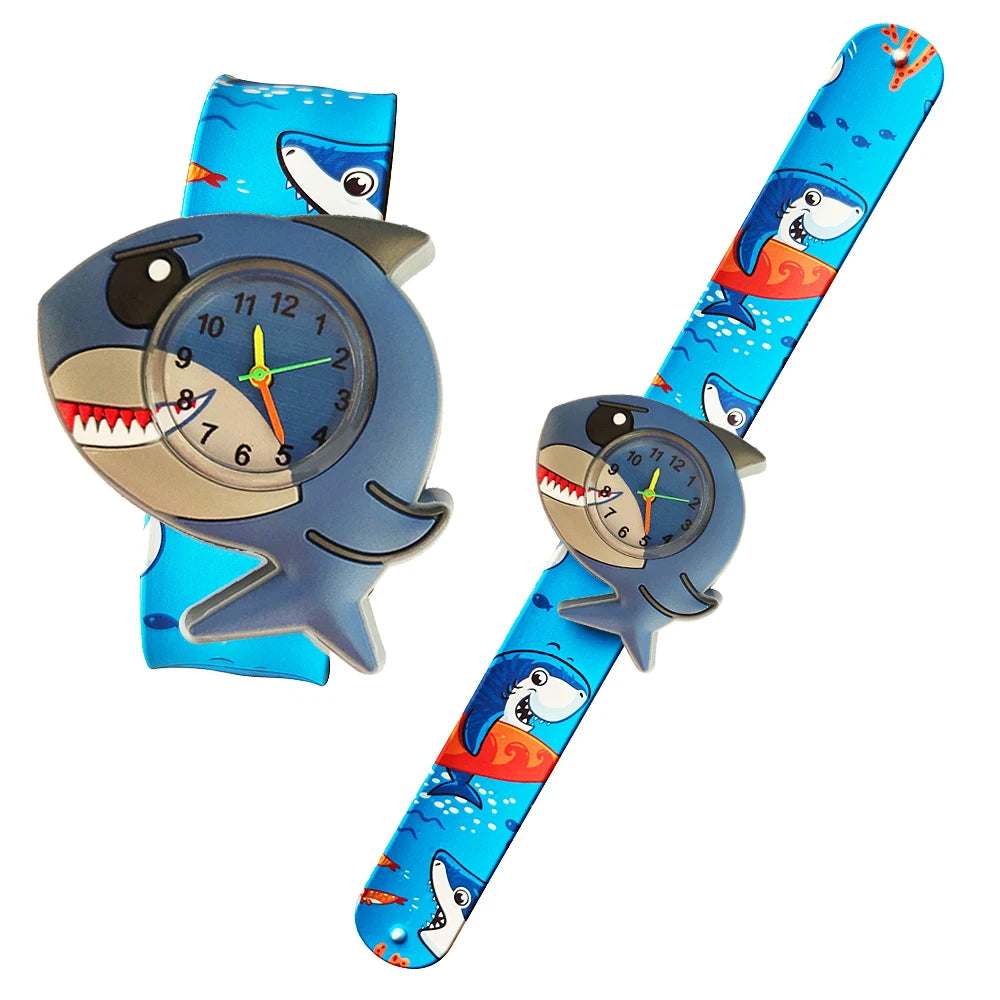 Cartoon Printed Strap Children's Watch Colorful Silicone Baby Birthday Gift Kids Study Time Toy Girls Boys Watch Clock Bracelet
