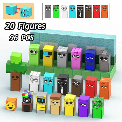 Magnetic Building Block Sprunki Magnet Cube Mine World Kid Gift Set for Boy Girl Children Age 3+ DIY Model STEM Sensory MusicToy