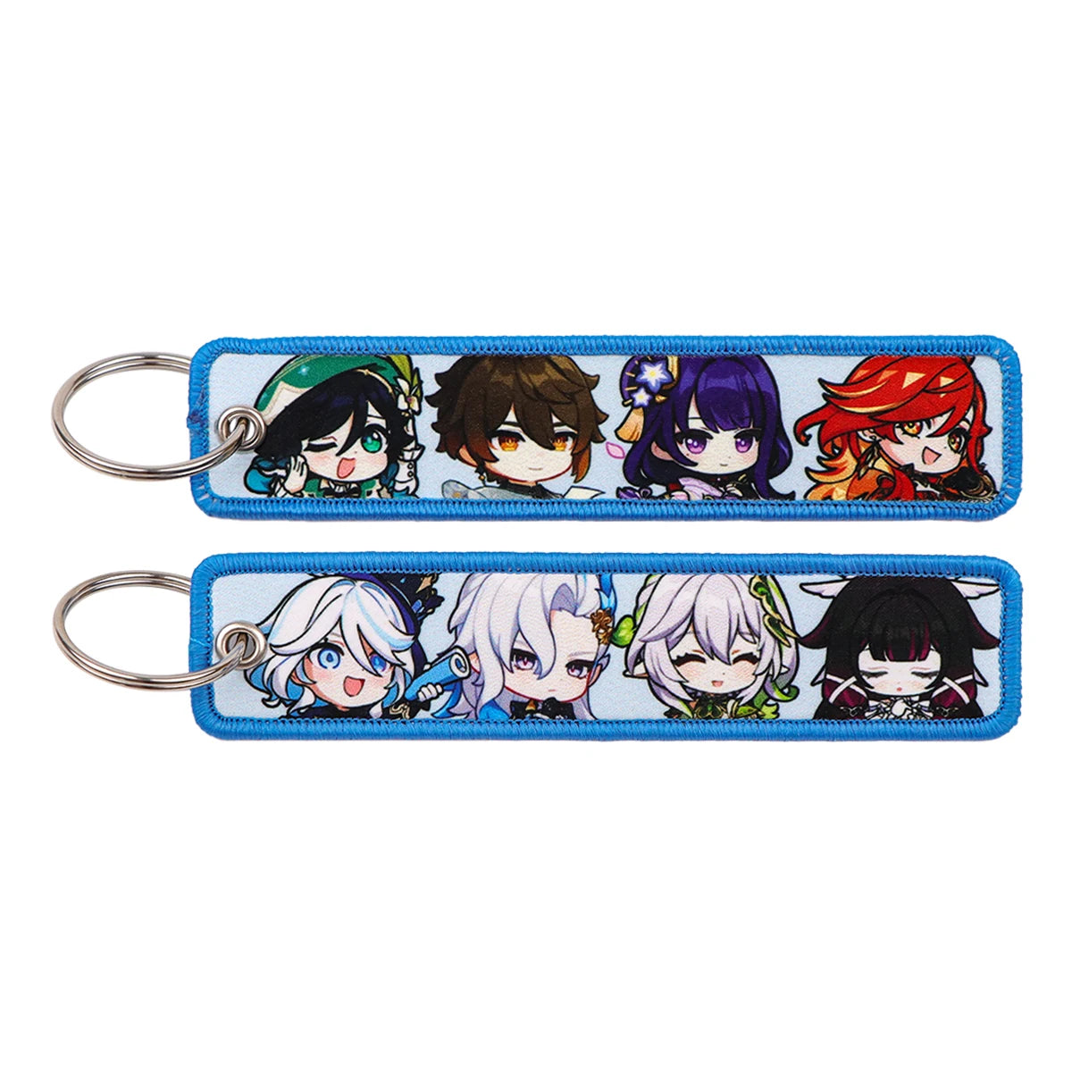 Popular Anime Character Embroidery Keychain Cool Cartoon Key Tag Motorcycles Cars Backpack Chaveiro Fashion Keyring Friend Gifts