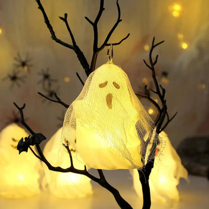 In Stock Halloween Ghost Head Decorations White Gauze Props Ornaments Spooky Haunted House Prank Novelty Toys Birthday Gift