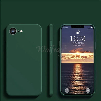 For iPhone 16e Case Liquid Silicone Plain Rubber Funda Phone Protector Case For iPhone 17e Cover For iPhone 17 E 16 E SE 4 Case