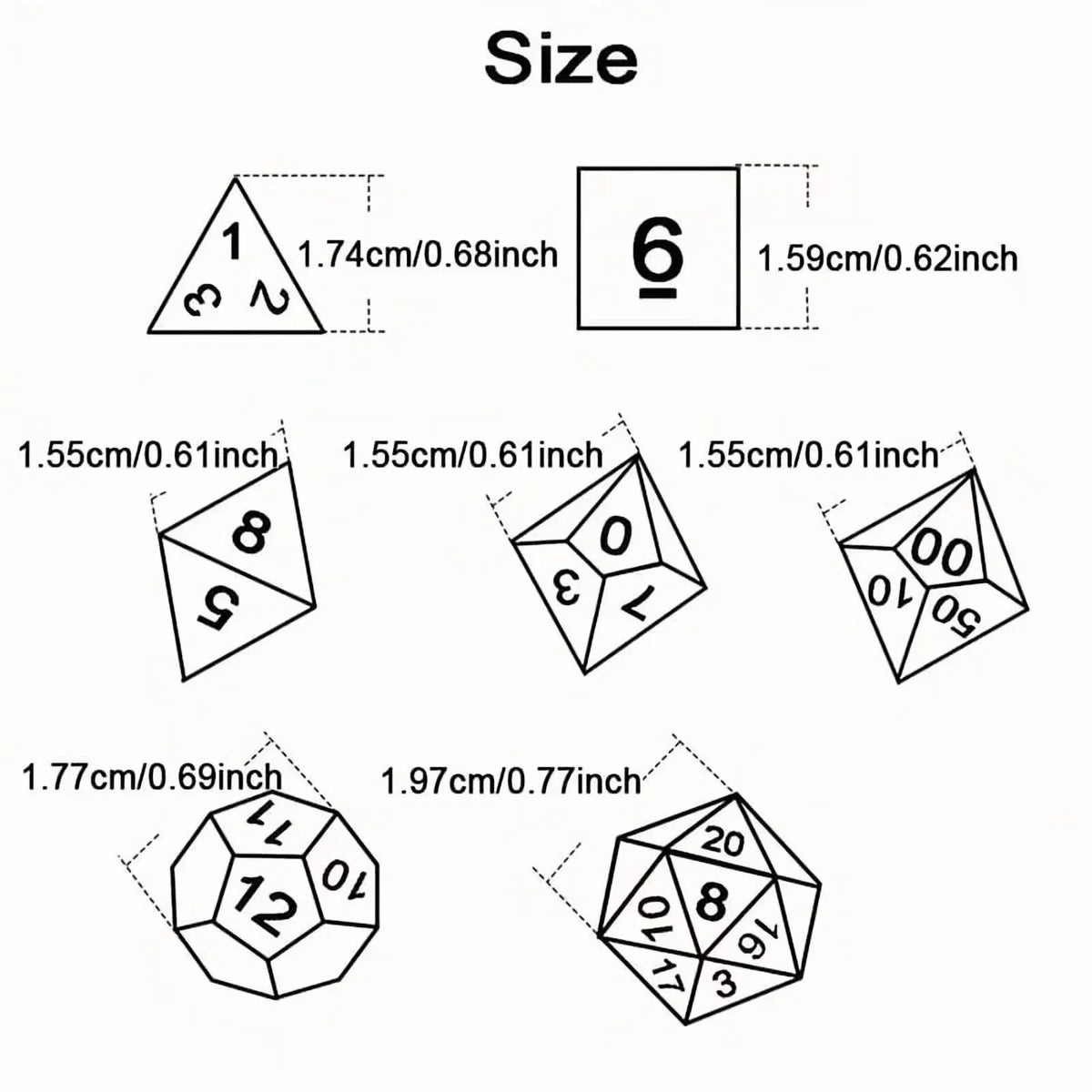 DND Dice Set -7pc Halloween Polyhedral Dice with Dice Bag for D&D RPG MTG Role Playing Table Party Games & DM & Dice Goblin