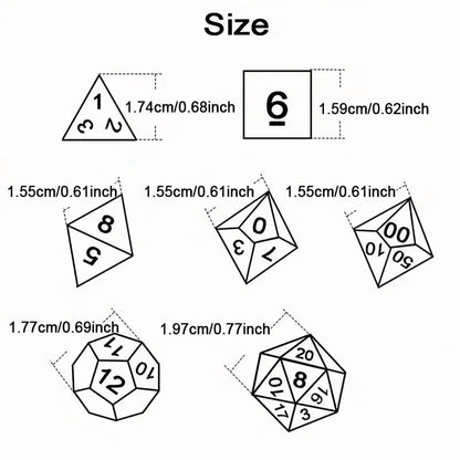 DND Dice Set -7pc Halloween Polyhedral Dice with Dice Bag for D&D RPG MTG Role Playing Table Party Games & DM & Dice Goblin