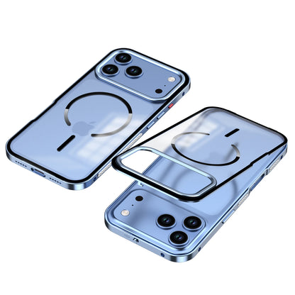 For Magsafe Matte Backplane 2in1 Magnetic Phone Case for iPhone 18 17 Pro Max 18Pro Aluminum Alloy Buckle Border Removable Cover