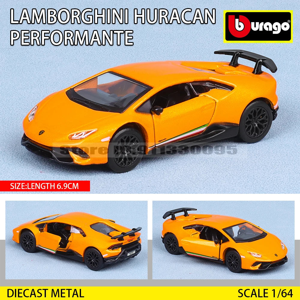 Bburago 1:64 golf Porsche 911 Shelby Raventon Mustang Lamborghini Collection Series Car Die Casting Model Gift Toy