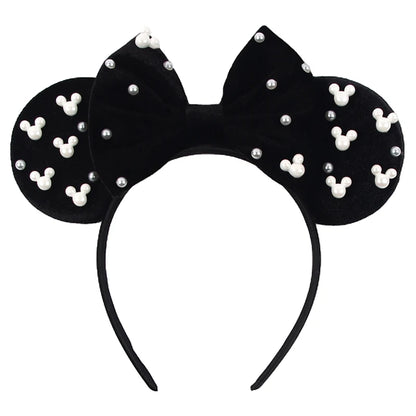 New Trendy Mouse Ears Headband 3.3"Velvet For Girls Soft Bow Hairband Halloween Festival Party Trip DIY Hair Accessories Gifts