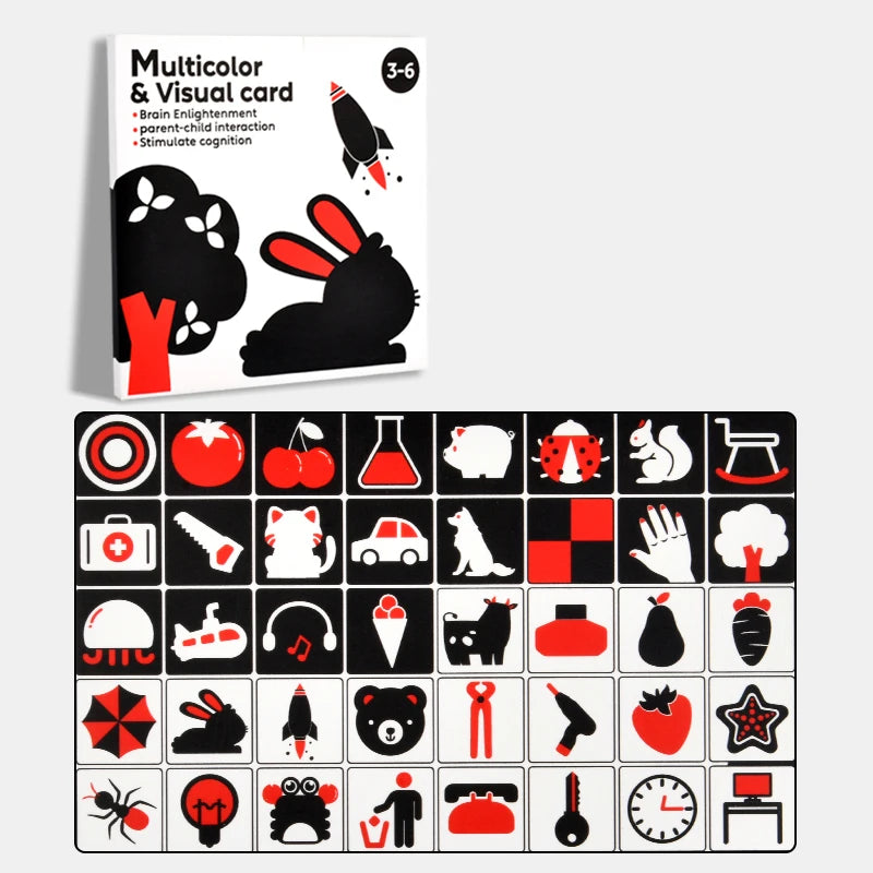 Baby Visual Stimulation Cards Montessori High Contrast Flash Card Infant Gift For Children Cognition Toy