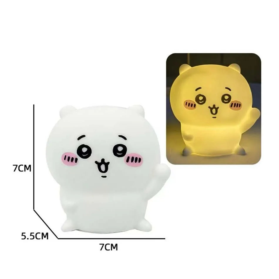 Cute Chikawa Kawaii Bedroom Desktop Decoration Hachiware Usagi Cartoon Vinyl Doll Night Light Luminous Toy Surprise Girl Gifts