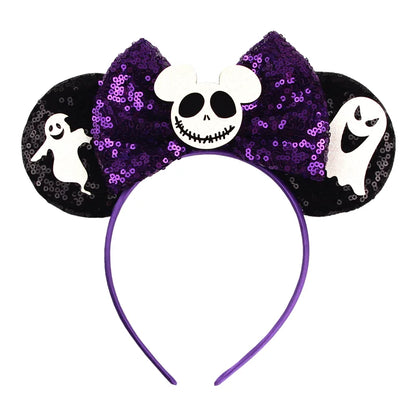2026 Latest Halloween Cobweb Ears Headband Women Festival DIY Mouse Hairband Kids Party Villains Cosplay DIY Hair Accessories