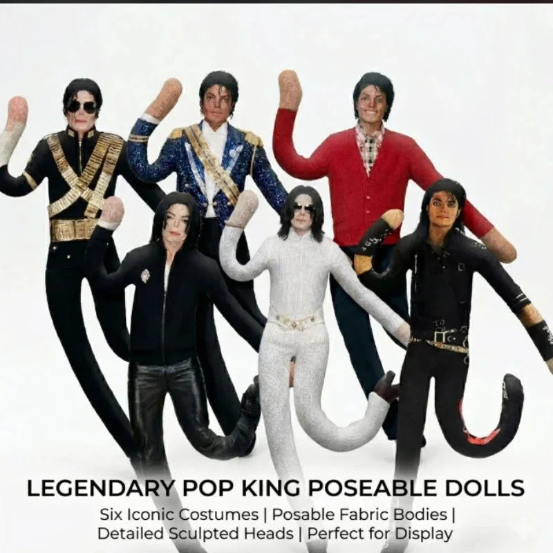Michael Jackson Plush Doll With Wire Frame Poseable Figure Movable Joints Abstract Toy Fan Collectible Gift Home Decor