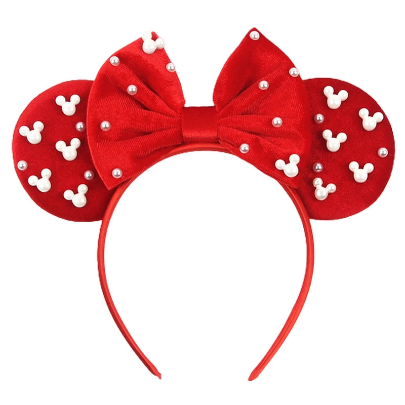 New Trendy Mouse Ears Headband 3.3"Velvet For Girls Soft Bow Hairband Halloween Festival Party Trip DIY Hair Accessories Gifts