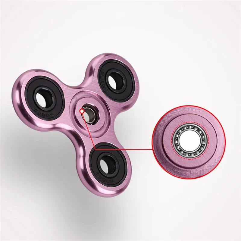 Aluminum Alloy Plating Fidget Spinner Metal Alloy R188 Mute Bearing Drawing Process Hand Spinner Stress Relief Adult Toys Gifts