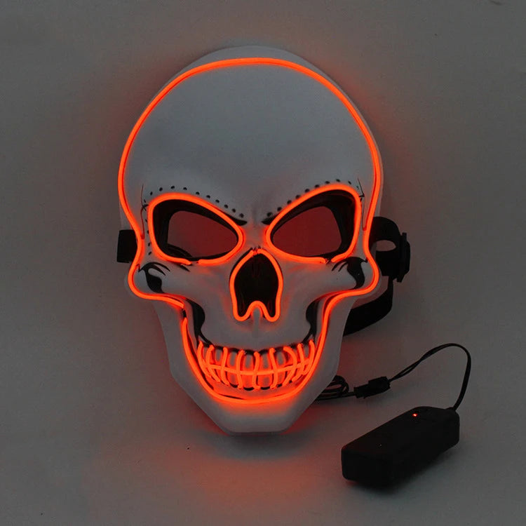 Halloween Horror Skull Mask LED Cold Light Mask LED Halloween Mask Cosplay Mask Halloween Party Decoration Luminous Skull Masks