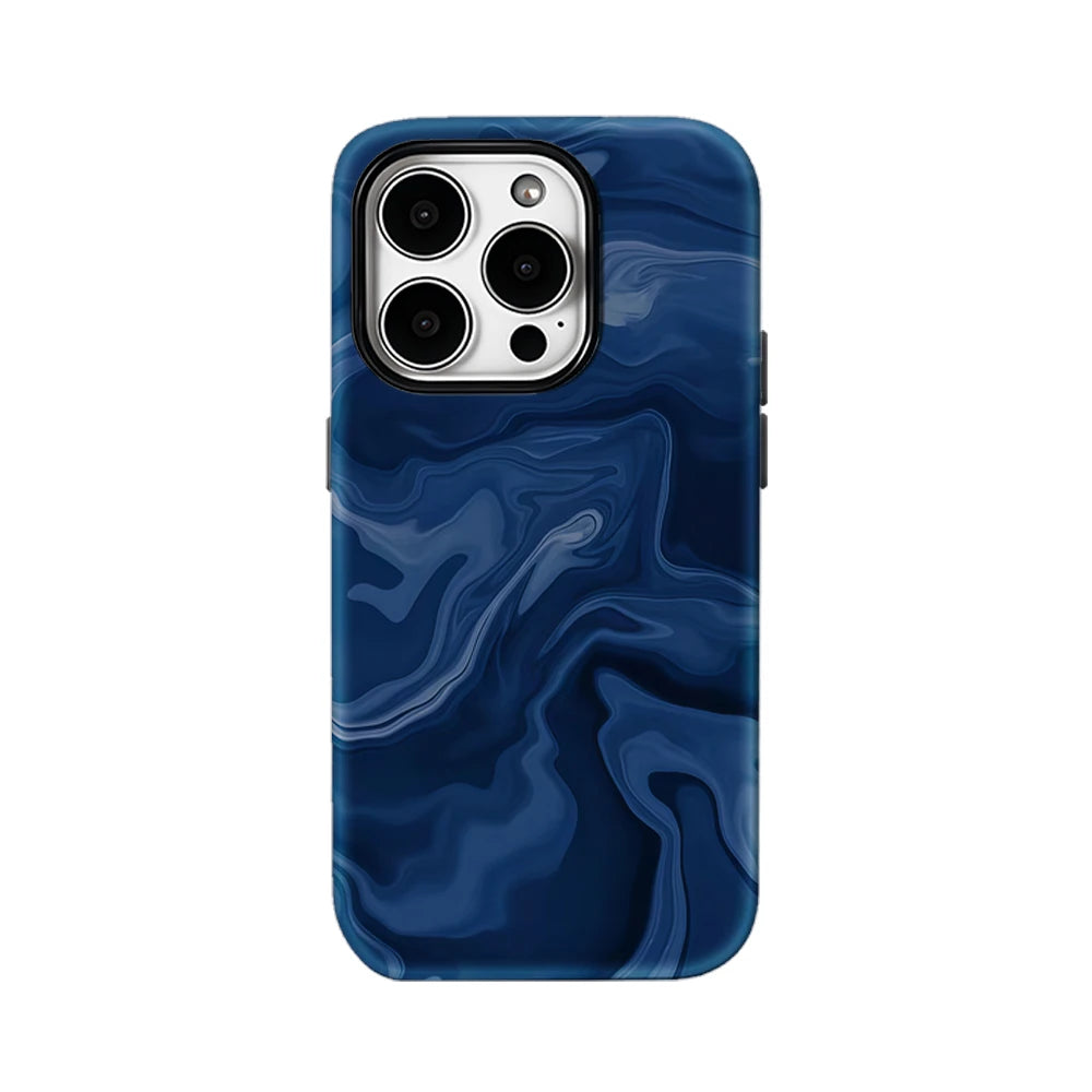 Deep Sea Ripples Design Double-Layer Back Cover Phone Case for iPhone 18/17/16/15/14/13/12/11 Pro/Max/Plus - Protective Case