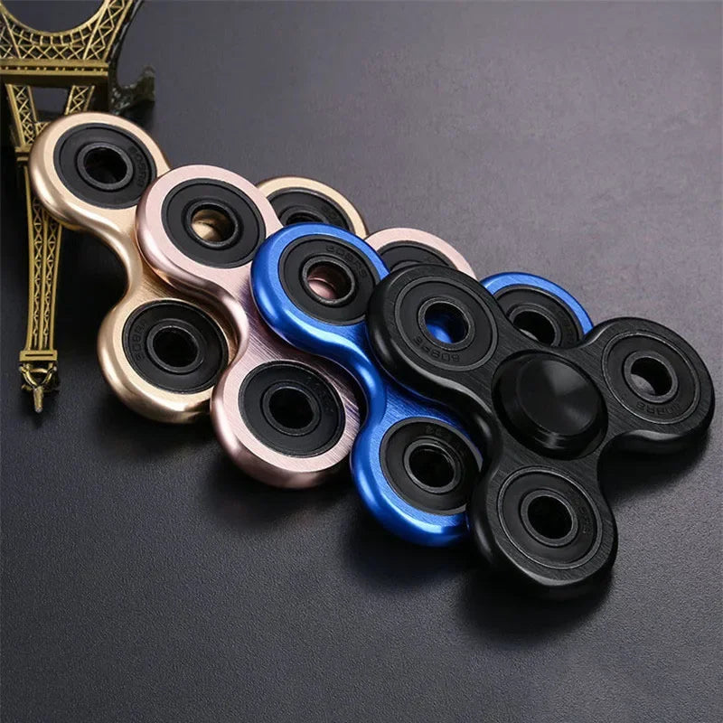 Aluminum Alloy Plating Fidget Spinner Metal Alloy R188 Mute Bearing Drawing Process Hand Spinner Stress Relief Adult Toys Gifts