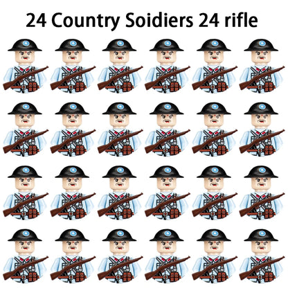 40/set World War II military building blocks National army soldier Character weapon assembly building block Children's toy gifts