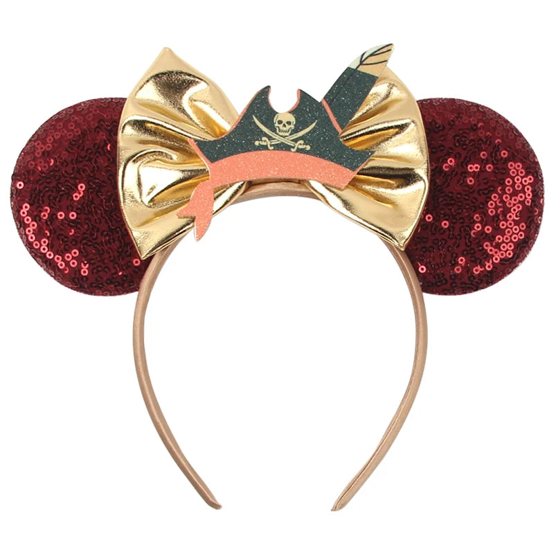 2026Latest Mickey Minnie Ear Headband Sequin Bows For Girl Adult Kids Halloween Party Cosplay Hair Accessories Princess Hairband
