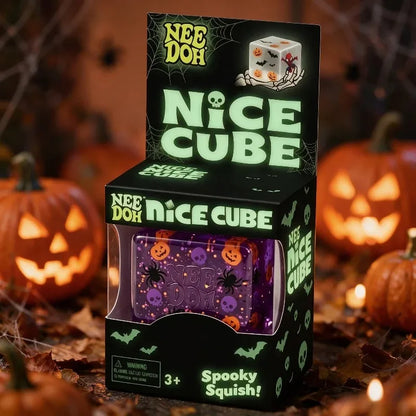 Halloween ghost Nee Doh Nice cube slow rebound soft toy maltose cube fidgety decompression extrusion toy party holiday gift.