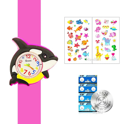 Boys Girls Watches Baby Kindergarten Party Gift Children Study time Toy Wristwatches Slap Bracelet Clock Cartoon Kids Watches