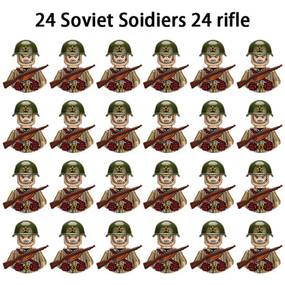 40/set World War II military building blocks National army soldier Character weapon assembly building block Children's toy gifts