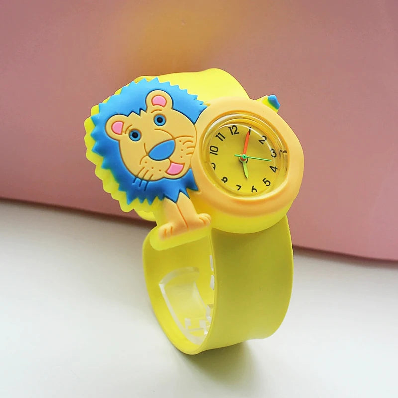 Cartoon Children Watches Baby Study Look The Time Toy Bracelet Kids Slap Watch for Boys Girls Birthday and Christmas Gift Clock