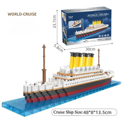Titanic Model Cruise Ship Building Blocks MOC Boat DIY  Classical Bricks Kit Children Kids Toys Birthday Gift