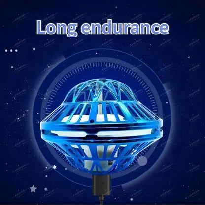 Magic Flying Spinner Ball with LED Glow Lights, 360° Rotating Gyro Hover Orb, Stress Relief Fidget Toys for Teens and Adults