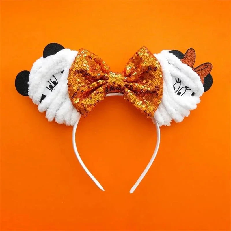 Disney Halloween Ear Headbands For Adults Kids Cosplay Bat Skeleton Maleficent Hairband Girls Ghost Women Party Hair Accessories