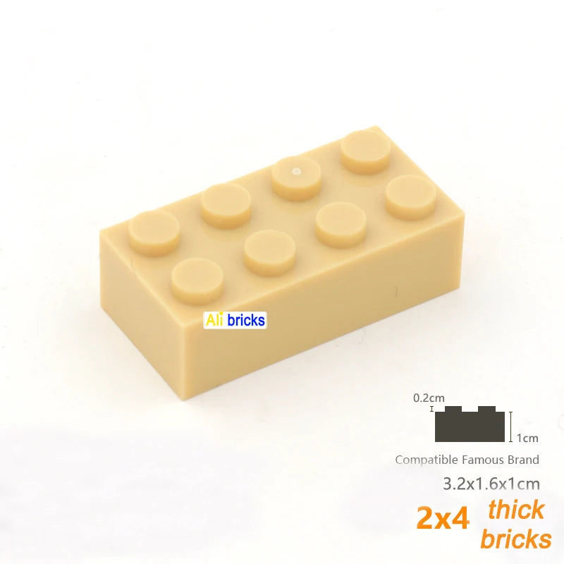 80pcs Bulk Building Blocks Thick Figures Bricks 2x4 Dots Educational Creative Size Compatible With 3001 Plastic Toy for Children