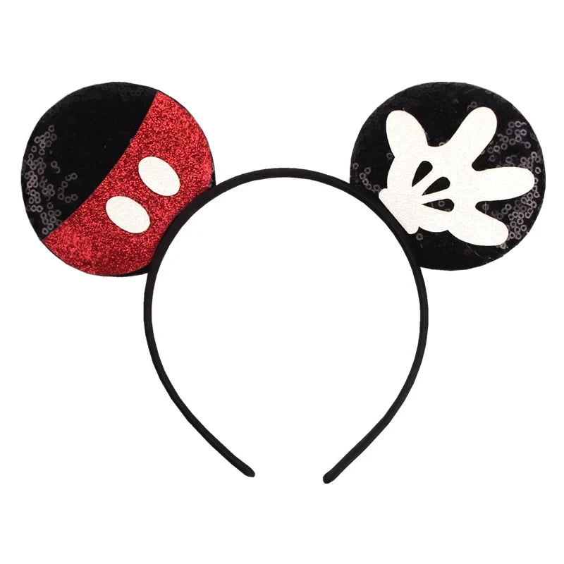 2026Latest Mickey Minnie Ear Headband Sequin Bows For Girl Adult Kids Halloween Party Cosplay Hair Accessories Princess Hairband
