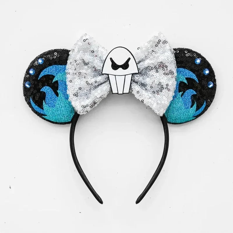 Disney Halloween Ear Headbands For Adults Kids Cosplay Bat Skeleton Maleficent Hairband Girls Ghost Women Party Hair Accessories