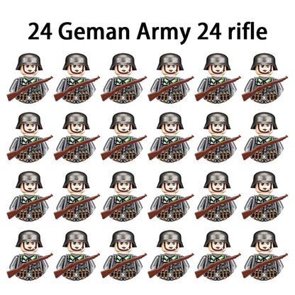 40/set World War II military building blocks National army soldier Character weapon assembly building block Children's toy gifts