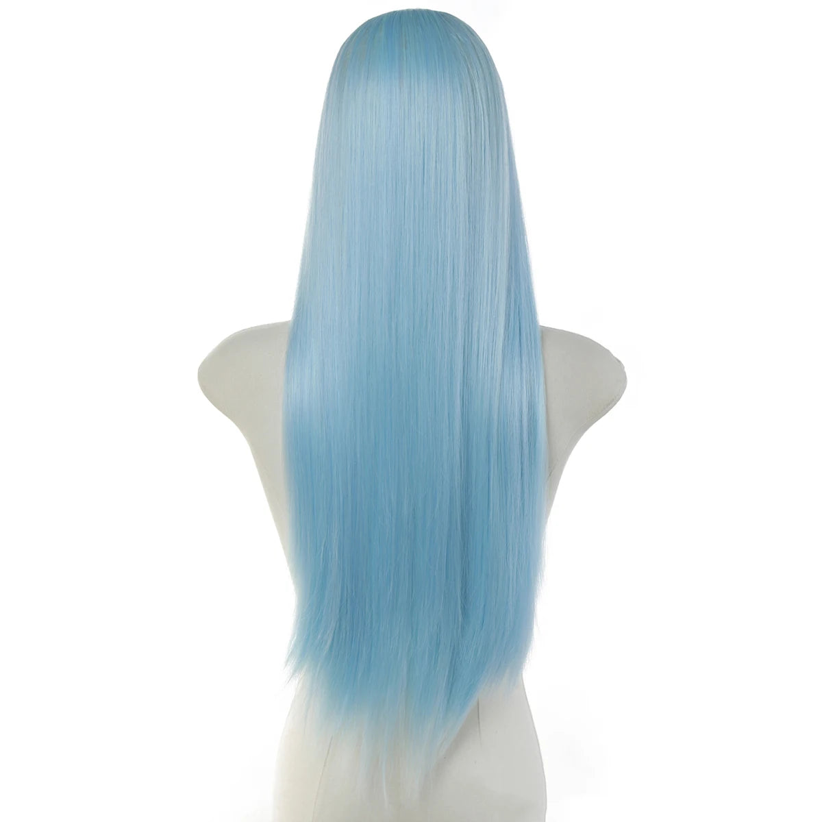 Elegant Long Blue Synthetic Wig 6.5*9.5 Lace Straight Heat Fiber Hair for Women for Cosplay Daily Halloween Christmas Parties
