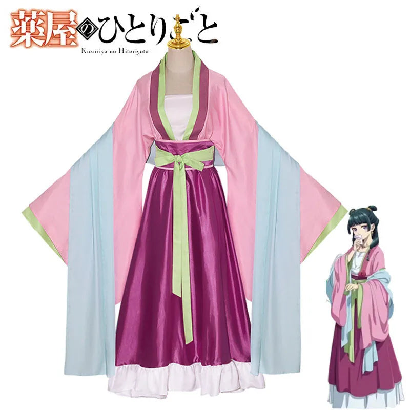 Mao Mao Cosplay Costume Wig Anime The Apothecary Dress Skirt Green Top Kusuriya No Hitorigoto Halloween for Women