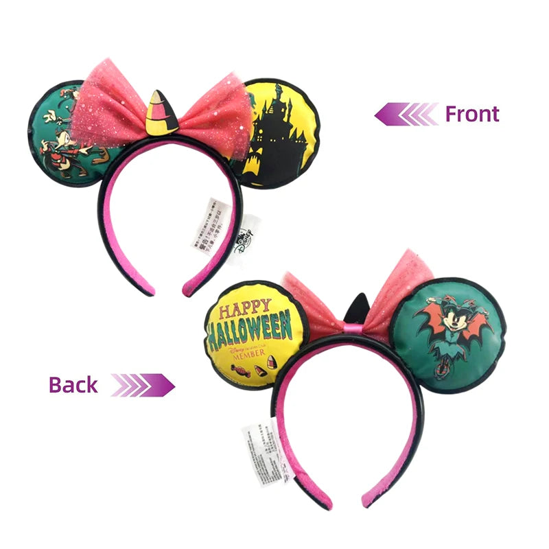 New Halloween Mickey Minnie Mouse Ears Headband Holiday Party Cosplay Hairband EARS COSTUME Plush Adult/Kids Headband Gift
