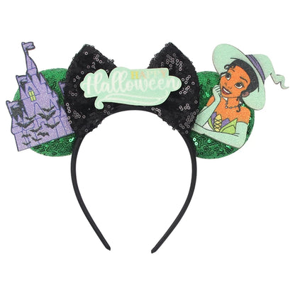 2024 Halloween Mouse Ears Headband Sequins Bow Hairband For Women Featival Party DIY Hair Accessories Boutique