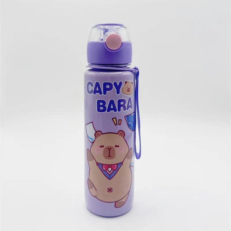 700ml Leak-Proof Durable Water Bottle Cute Capybara Water Cup with Carry Strap Portable for Sports Fitness BPA Free Perfect Gift