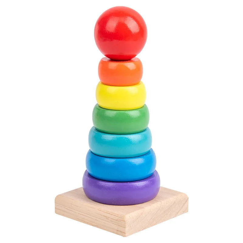 Montessori Toy Wooden Building Blocks Early Learning Educational Toys Color Shape Match Kids Puzzle Toys For Children Boys Girls