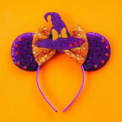 Disney Halloween Ear Headbands For Adults Kids Cosplay Bat Skeleton Maleficent Hairband Girls Ghost Women Party Hair Accessories