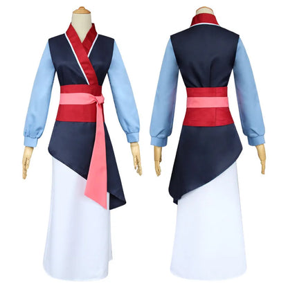 Mulan Cosplay Costume Women Princess Mu Lan Dress Chinese Hanfu Heroine Outfit for Halloween Comic Con