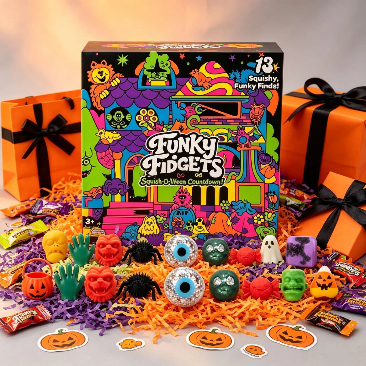 Halloween Party Advent Calendar 13 Days Spooky Squishy Slow Rise Stress Relief Countdown Gift Box Party Favors Advent Calender