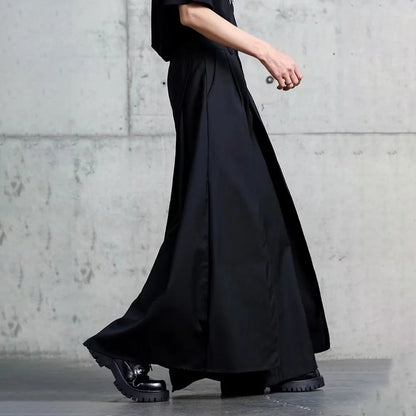 Gothic Y2K Single Layer Thick Japanese Culottes Dark Style Streetwear Draped Personality All Match Casual Pants Unisex 2024