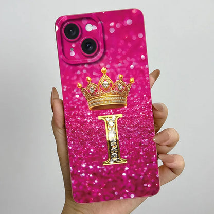 For Apple iPhone 15 Plus Case iPhone15 Pro Crown Letter Cover Soft Liquid Phone Case For iPhone 15 Pro Max iPhone15 Fundas Coque