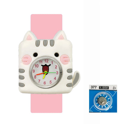 Cartoon Children Watches Baby Study Look The Time Toy Bracelet Kids Slap Watch for Boys Girls Birthday and Christmas Gift Clock